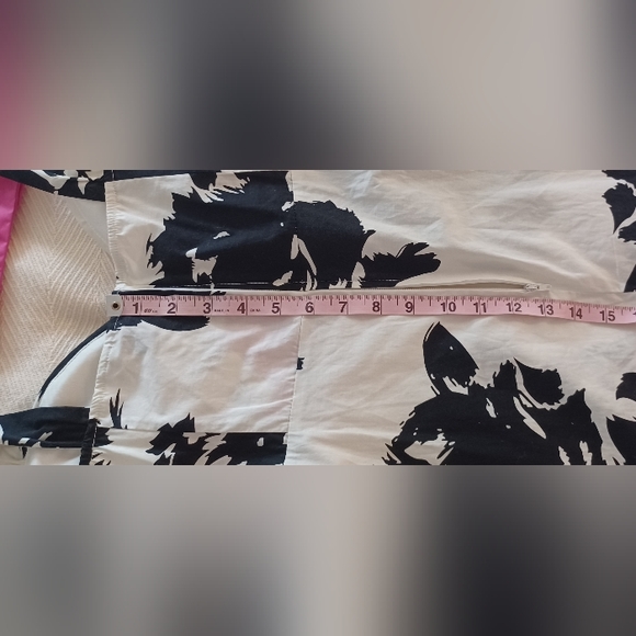 NWT City Studio 13 White Blk Floral Hot Pink Trim Formal Party Prom A-line Dress - Picture 13 of 14